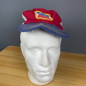 Vtg Weather Master Trucker Hat Unisex Red Blue Snapback Cap Workwear